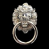 Lion Drawer Pull Lion Head Drop Cabinet Pulls Door Handles Ring Dresser Pull Knobs Drawer Knob Pulls Vintage Style Antique Brass Black Chrome Gold Bronze Pewter (Polished Chrome)