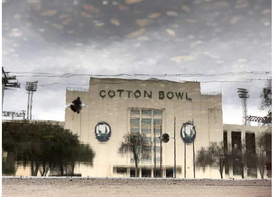 Cotton Bowl Photograph- 11x14 Print-Fine Art- Dallas/Cotton/Bowl/Stadium/Reflection Art