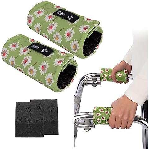 Universal Walker Padded Hand Grip (2 Pack) Covers Non-Slip Cushion Padding for Folding Rolling Wheelchair Cover