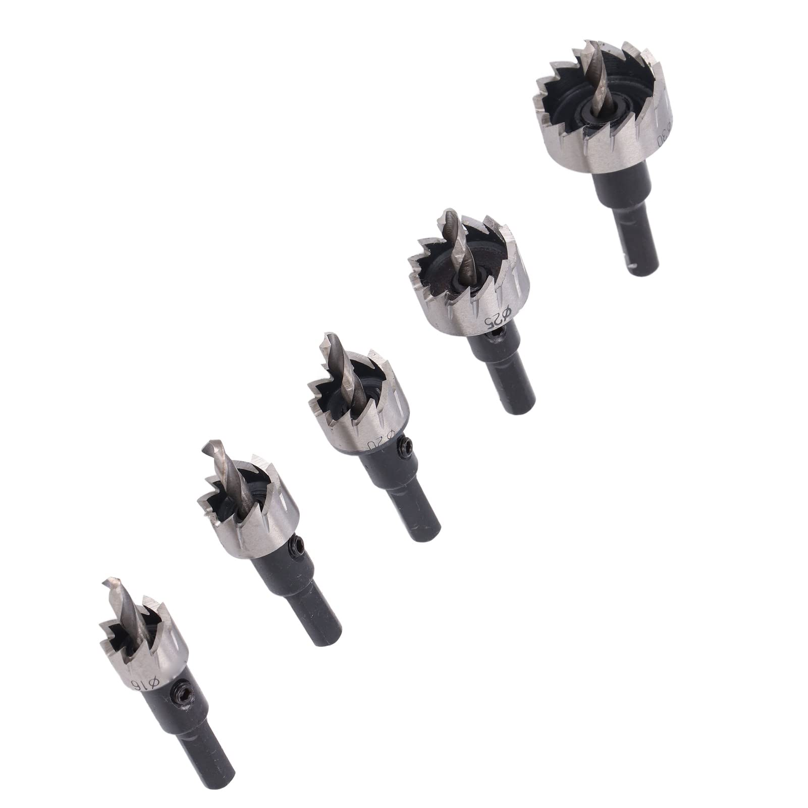 Wiertła do metalu, Wiertła Otwornice 16‑30mm 5 sztuk Wysoka ostrość do żelaza do aluminium do stali