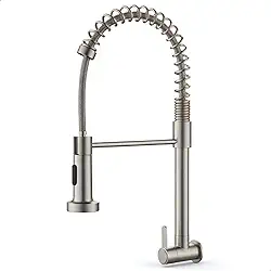 Torneira Gourmet Parede Cozinha Escovada em Inox Flexível SOFTINOX 2 Jatos — Torneira 1/4 de Volta Bica Giratória 360° Metal Escovado