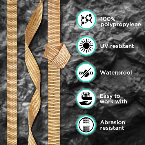 Image of TECEUM 3 /4 inch & 5 /8 inch & 1 inch & 1.5 inch & 2 inch Webbing - 10 25 50 Yards - 40+ Colors - Heavy Duty 1 Inch 1.5 Inch 2 Inch Backpack Straps - Webbing for Outdoors Indoors Crafting DIY