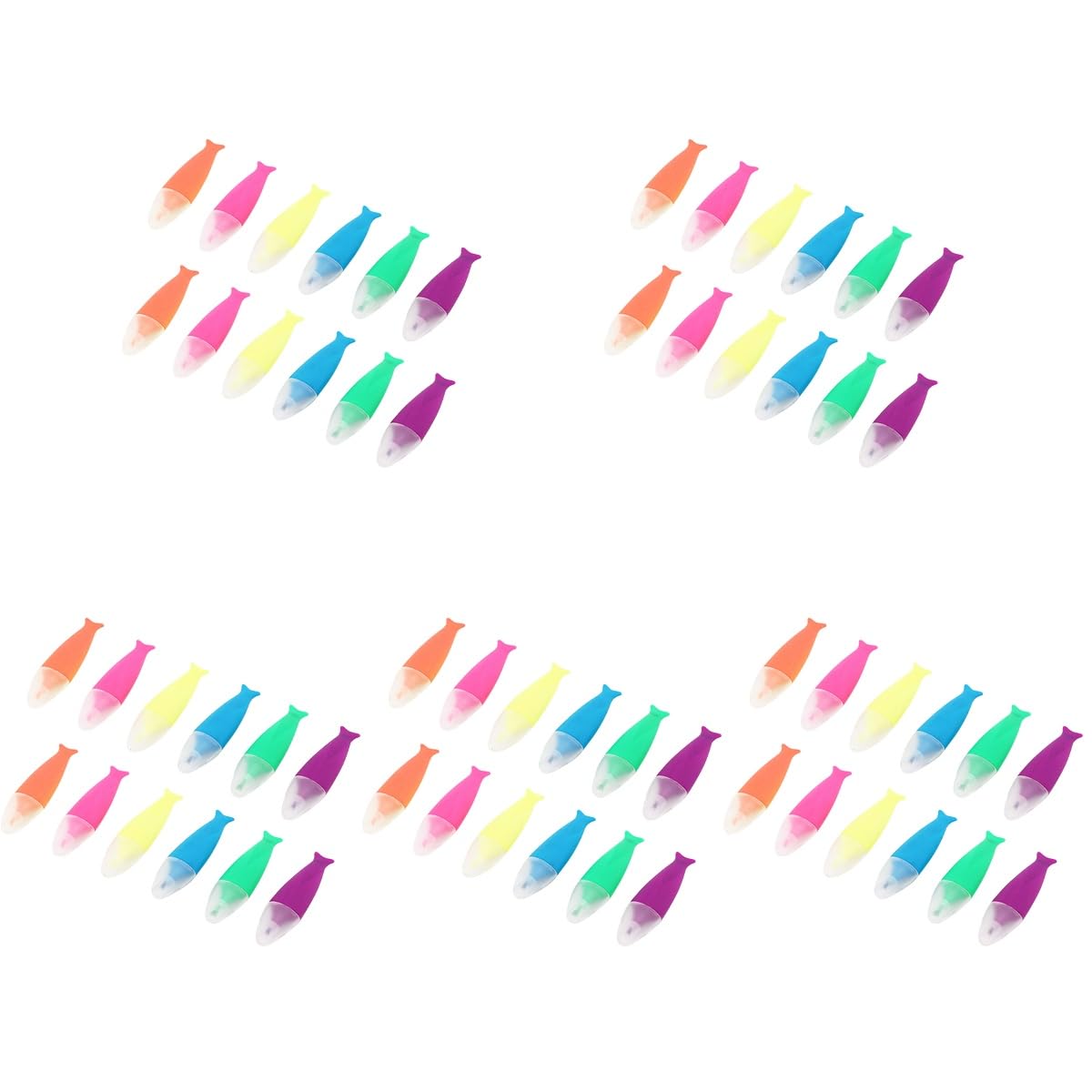 DOITOOL 60 Stück Bunte Textmarker Fischform Schnelltrocknende Marker Stifte für Schüler Kreatives Marker Set Bulk Highlighters Farbige Highlighter Stifte für Notizen und Schule