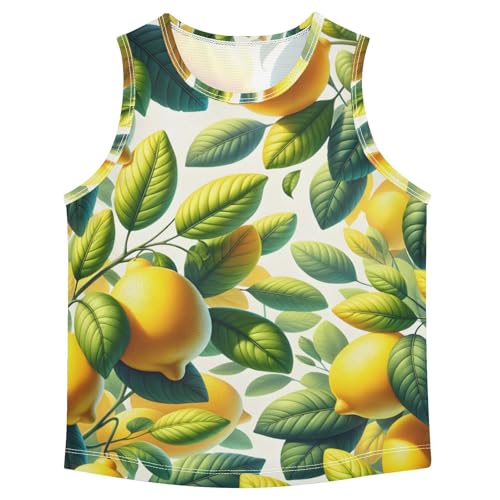 susiyo Lemon Fruits Leaves Boys Sleeveless Tank Top Girls Athletic T Shirt