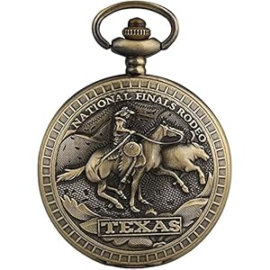 Horlogeketting Mode Nationale Finale Rodeopatroon Zakhorloge voor heren Klassieke grote witte wijzerplaat Quartz-zakhorloges voor dames voor heren Damescadeau