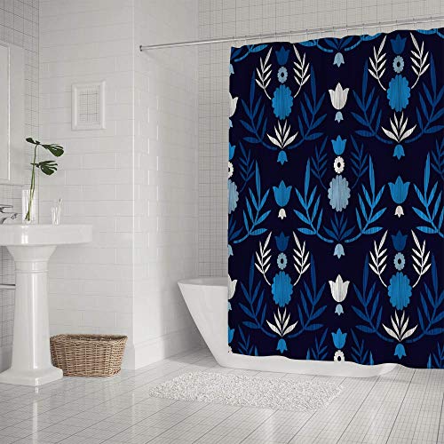 Rideau de douche imperméable en polyester à losanges anti-éclaboussures - 3