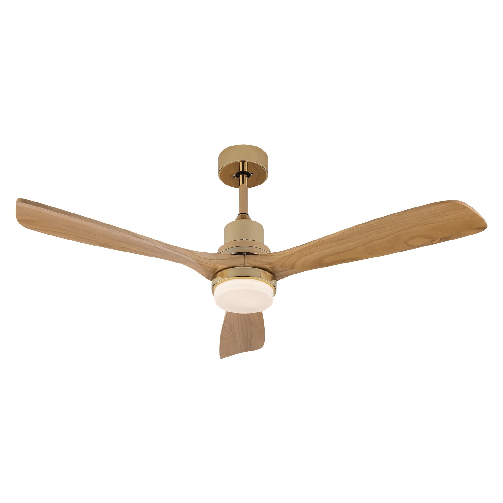 Champagne Gold Luxury Style Ceiling Fan with Light Solid Wood