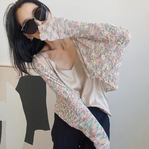 Womens Knitted Shawls, Summer Hollow-Out Knit Wrap for Women,Vintage Hollow Out Crochet Cardigan Shawl3