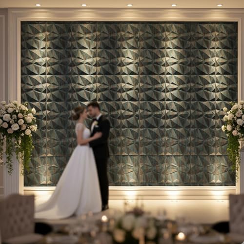 Image of Kayra Decor PVC Panel for Wall - PVC Diamond Design, Rustic Wood Color 19.7 inch X 19.7 inch (Pack of 40) - Covers 107.80 Sq. Ft.