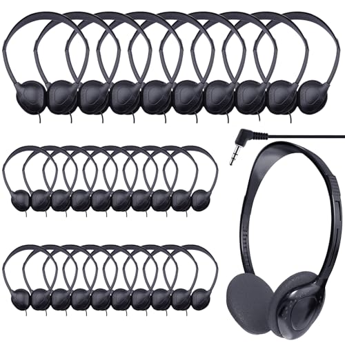 ZHENWAY Class Set Headphones for Kids Students School Classroom Bulk Earphones Adjustable with 3.5...