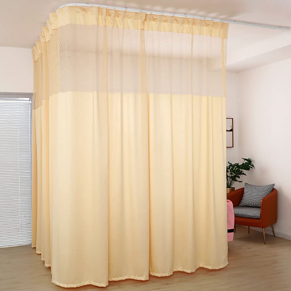 TTZ Hospital Curtain with Flat Hooks for Hospital Medical Clinic SPA Lab Cubicle Curtain Divider Privacy Screen (Color : Dark Yellow, Size : 1*(7ft Wide x7ft Tall))