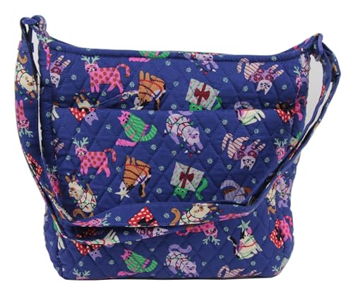 Vera Bradley Essential Extra Large Crossbody in Cotton, Catnip Christmas