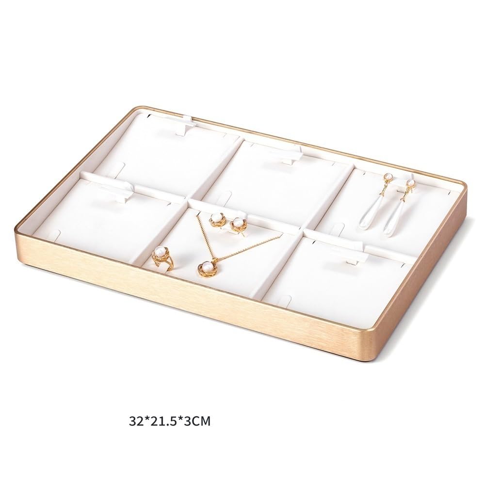 Armadi Gold Brushed Grain Jewelry Tray with Goods Crystal Strings | Jewelry Display Box
