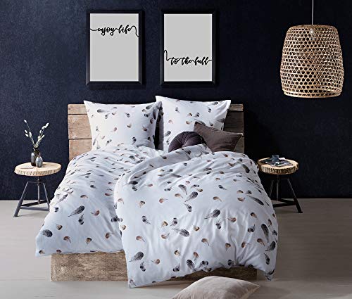 Bettwaesche-mit-Stil Mako Satin Bettwäsche Federn - Kissenbezug 40x80 cm -...