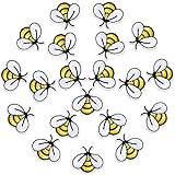 PAGOW 20 PCS Bee Embroidered Patches, Cute Bumble Iron On Embroidered Applique Decoration Sewing Patches for Bags, Jackets, Jeans, Clothes DIY Patches