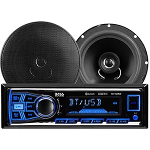 BOSS Audio Systems 638BCK Car Stereo Package – Single Din, Bluetooth, No CD DVD Player, AM/FM Radio Receiver, USB, 6.5 Inch 2 Way Full Range Speakers