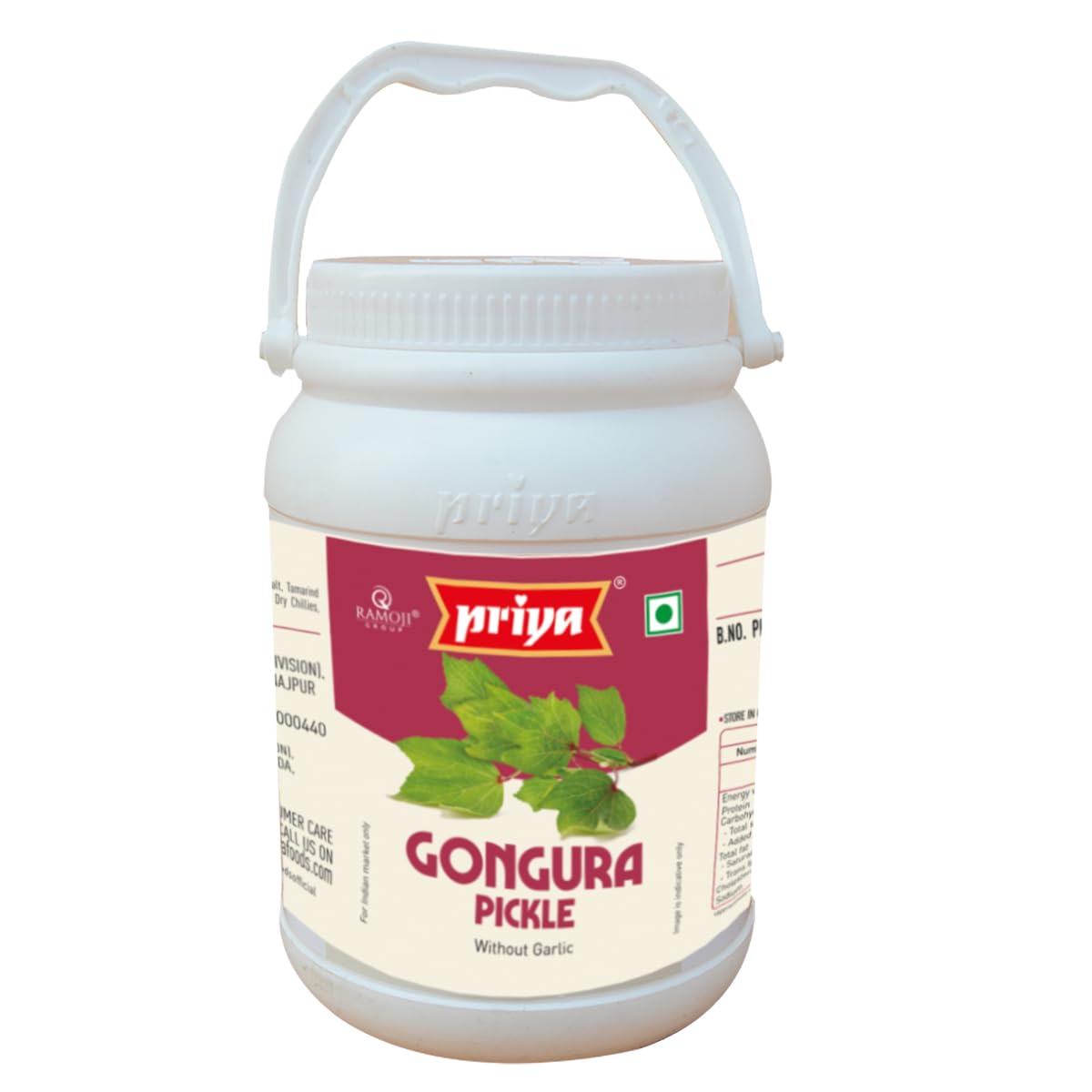 Priya Gongura Pickle without Garlic, 1kg - Authentic Telugu Style Achar |Traditional South Indian Taste| Homemade Andhra Pickles| Tangy and Spicy|With Tamarind Paste, Gongura Leaves and Mixed Spices (B0BDVCNGKQ) Amazon Price History, Amazon Price Tracker