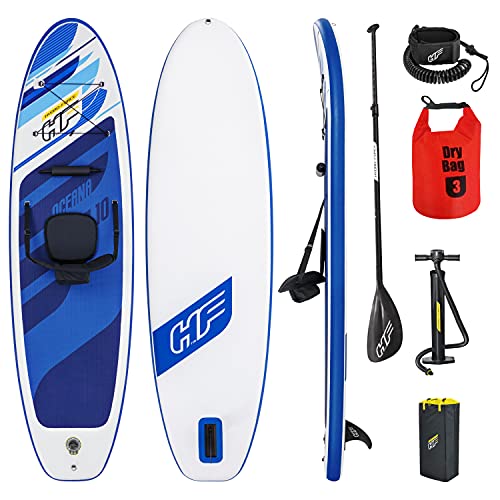 Tabla Hinchable Paddle Surf Azul Con Asiento De Kajak Stand Up Antideslizante 130Kg Accesorios Incluidos Deporte Acuático