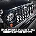 Xprite Aluminum Alloy Grill Insert Mesh with Black & White America U.S Flag Compatible with 2007-2018 Jeep Wrangler JK Stock Grille