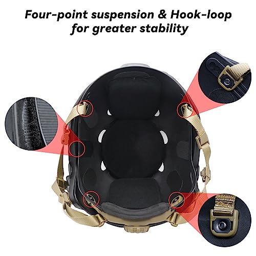Yzpacc Tactical High Cut Helmet Chin Strap Adjustable Dial 4 Points Suspension System with Bolts and Screws for Tactical HL-31/HL-32 FAST MICH Bump Helmet Accessory - Image 3