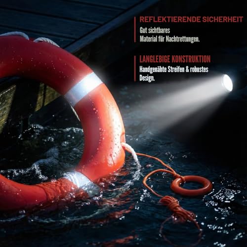 58 cm Boots Rettungsringe Rettungsring mit schwimmendem lebensrettendem Seil, 30 m Set, professioneller Wurfring, Rettungsschwimmer (58cm/ 23inch)