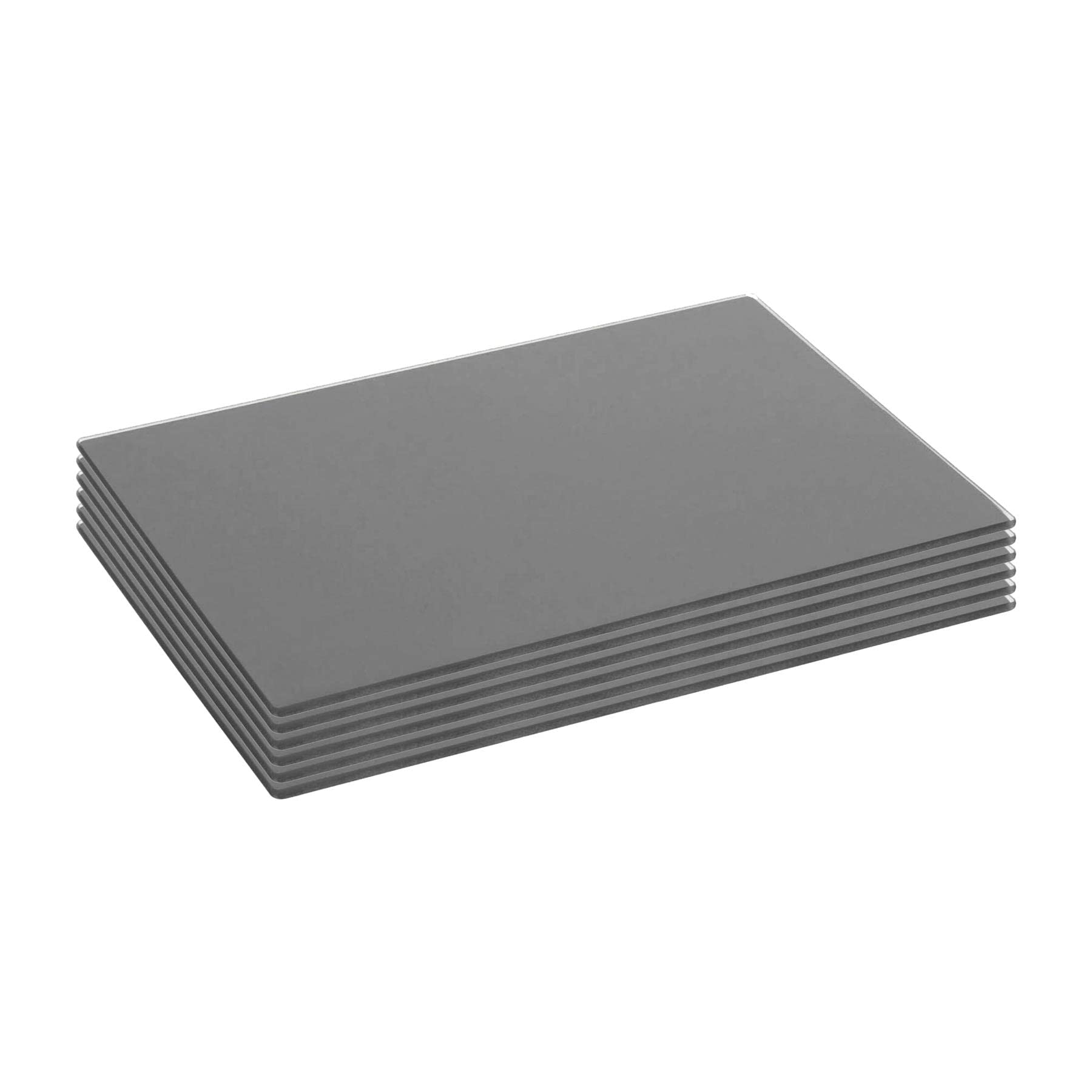 Harbour Housewares Glass Placemats - 30cm x 20cm - Grey - Pack of 6