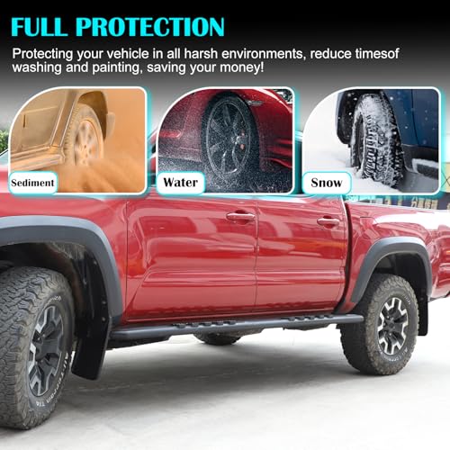 Image of Mud Flaps Splash Guards Mudguards Mudflaps Compatible with Toyota Tacoma 2016-2021,Front and Rear Side Splash Guards Replacement Set Accessories (16-22)