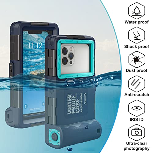 Oreclriy Waterproof Phone Case, Under Water Proof Phone Case For Snorkeling Floating Diving, Underwater Case For Iphone 11/12/13/14 Pro Max Xr/Xs Samsung Galaxy S23/S22/S21 Ultra/Plus Oneplus Blue #TOP5