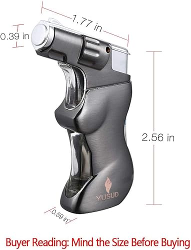 Miniatura 4 de Yusud Encendedor de gas butano recargable para fumar con cuerpo único de mujer sexy y diseño de luz LED azul, ideas de regalo creativas para hombre