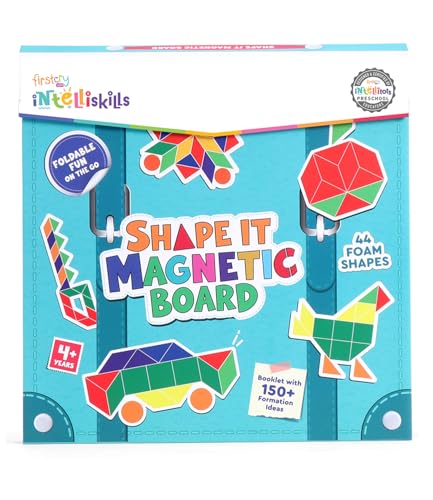 Image of Intelliskills Premium Shape-It Foldable Magnetic Board Puzzle, 150+ Patterns & 44 Foam Shapes, Montessori Educational Toy for Preschoolers for 4+ Years, Portable Puzzle Game for Kids, Birthday Gift