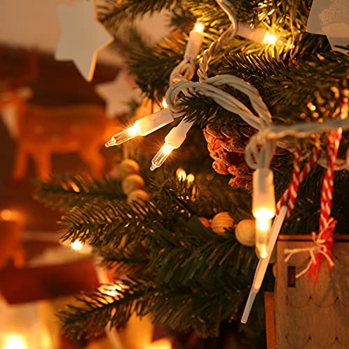 Toodour Clear Christmas Lights, 33Ft 100 Count Incandescent Indoor Outdoor String Lights, Ul Certified Connectable White Wire Mini Bulb Lights For Home, Party, Easter Tree Decorations - Warm White #TOP2