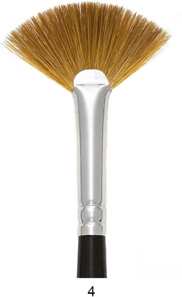 Trekell Sienna Synthetic Red Sable Long Handle Artist Brushes for Oil, Watercolor and Acrylic Painting Bright - 5610 Series / 0-12
