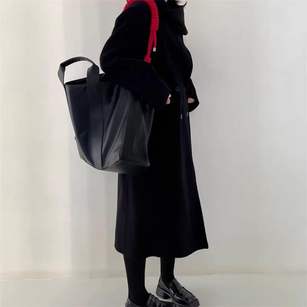 CYBHSM Borsa a tracolla in corda intrecciata spessa borsa da donna per pendolari grande capacità in morbida pelle borsa a tracolla