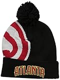 adidas NBA Atlanta Hawks Adult Cuffed Pom Beanie, One Size, Black