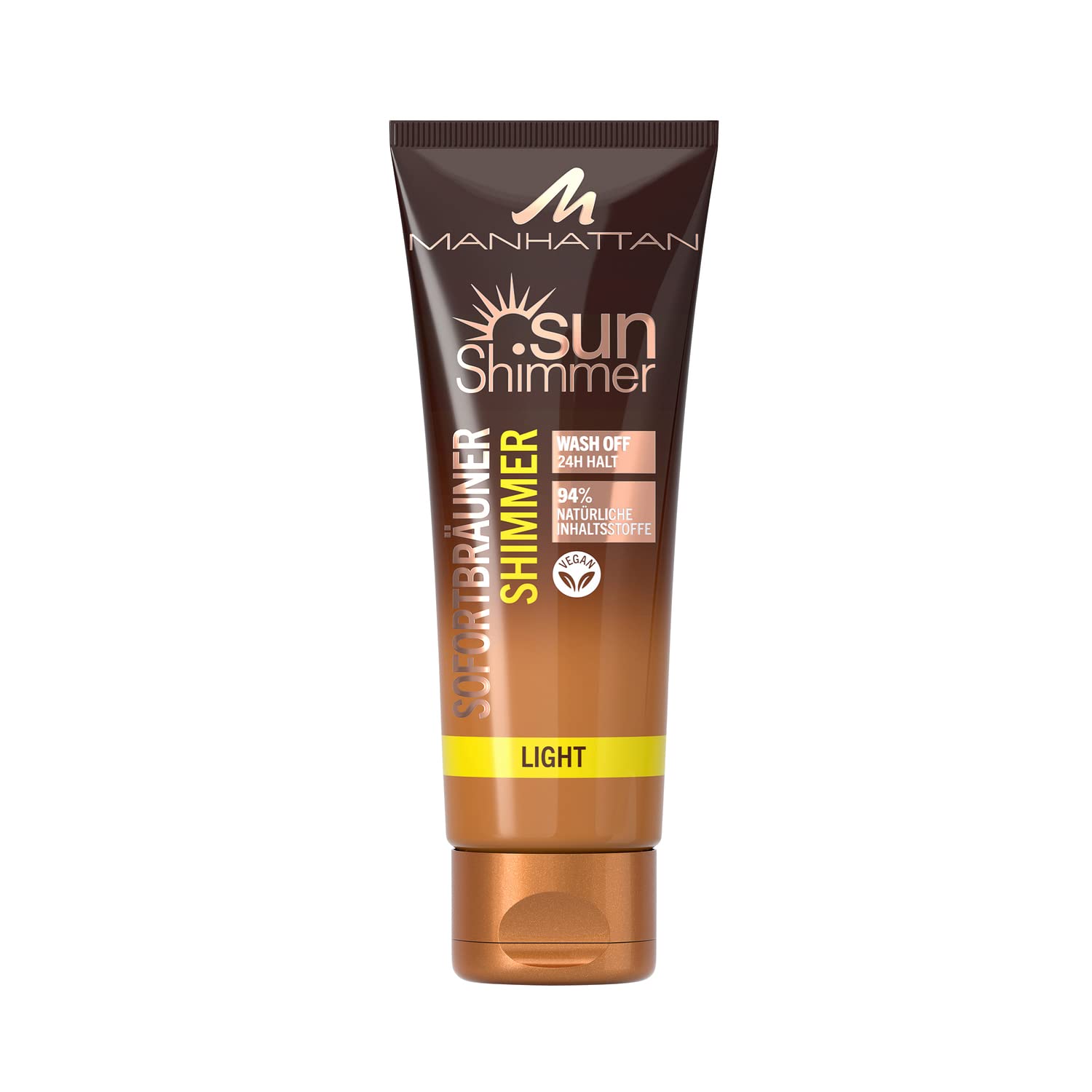 Manhattan Sunshimmer Instant Tan Shimmer Light for Flawless Tan with Up to 24 Hours Hold 125ml