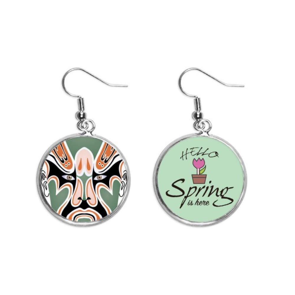Pendientes de primavera con máscara de ópera de Pekín para eventos de día 5