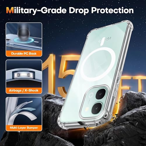 Image of Jkobi Shockproof Crystal-Clear Back Cover for Vivo iQOO Z11x 5G (Magsafe Wireless Support | Drop & Camera Protection | Hard Polycarbonate)