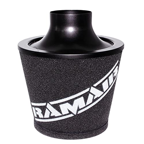 Ramair Filters JS-108-BK Filtro de aire con cuello de aleación, universal, color negro, 80 mm