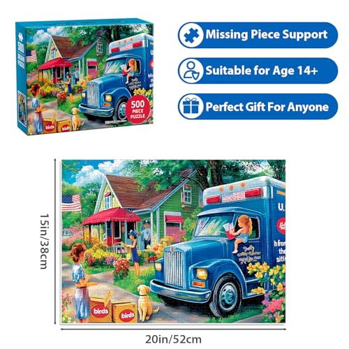 Image of Jigsaw Puzzles 500 Pieces for Adults, 500 Pieces Puzzles for Adults Seniors, Challenging Puzzle Perfect for Game Night, Pieces Fit Together Perfectly Colorful Puzzle Gift for Friends 20.5 x 15 in