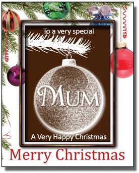 Personalised Christmas Chocolate Bauble card with Name - Mum