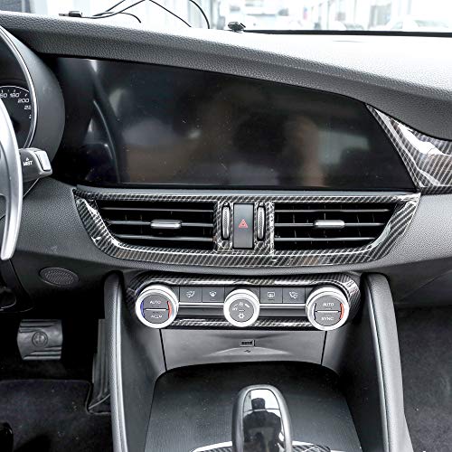 Carbon Fiber Center Console Air Conditioning Outlet Vent Frame for Alfa Romeo Giulia 2017 2018