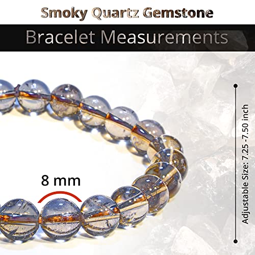 Image of ANAYA AGATE Healing Crystal Bracelet for Women and Men - 8mm Round Beaded Bracelet for Men and Women - Unisex Stretchy Gemstone Bracelet for Healing and Protection