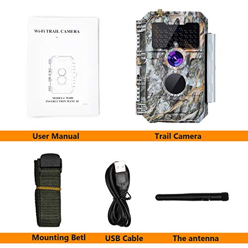 BlazeVideo WLAN Wildkamera Fotofalle WiFi Beutekamera Wildtier Jagdkamera Überwachungskamera 64MP 2304x1296 H.264 MP4/MOV Video mit unsichtbare Nachtsicht Bewegungsmelder