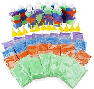 Boley Colored Sand Art Kit - Includes 12 Bottles, 12 Funnels, 12 Sticks