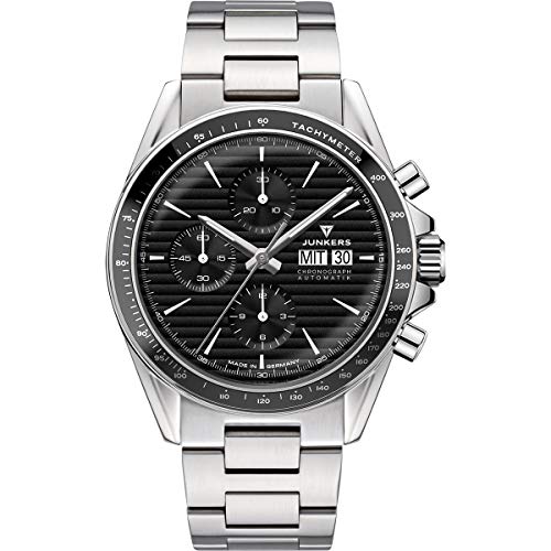 Junkers JUMO Automatik Uhr ETA Valjoux 7750 Saphirglas Chronometer Tachymeter Pilotenuhr 9.21.01.02.M