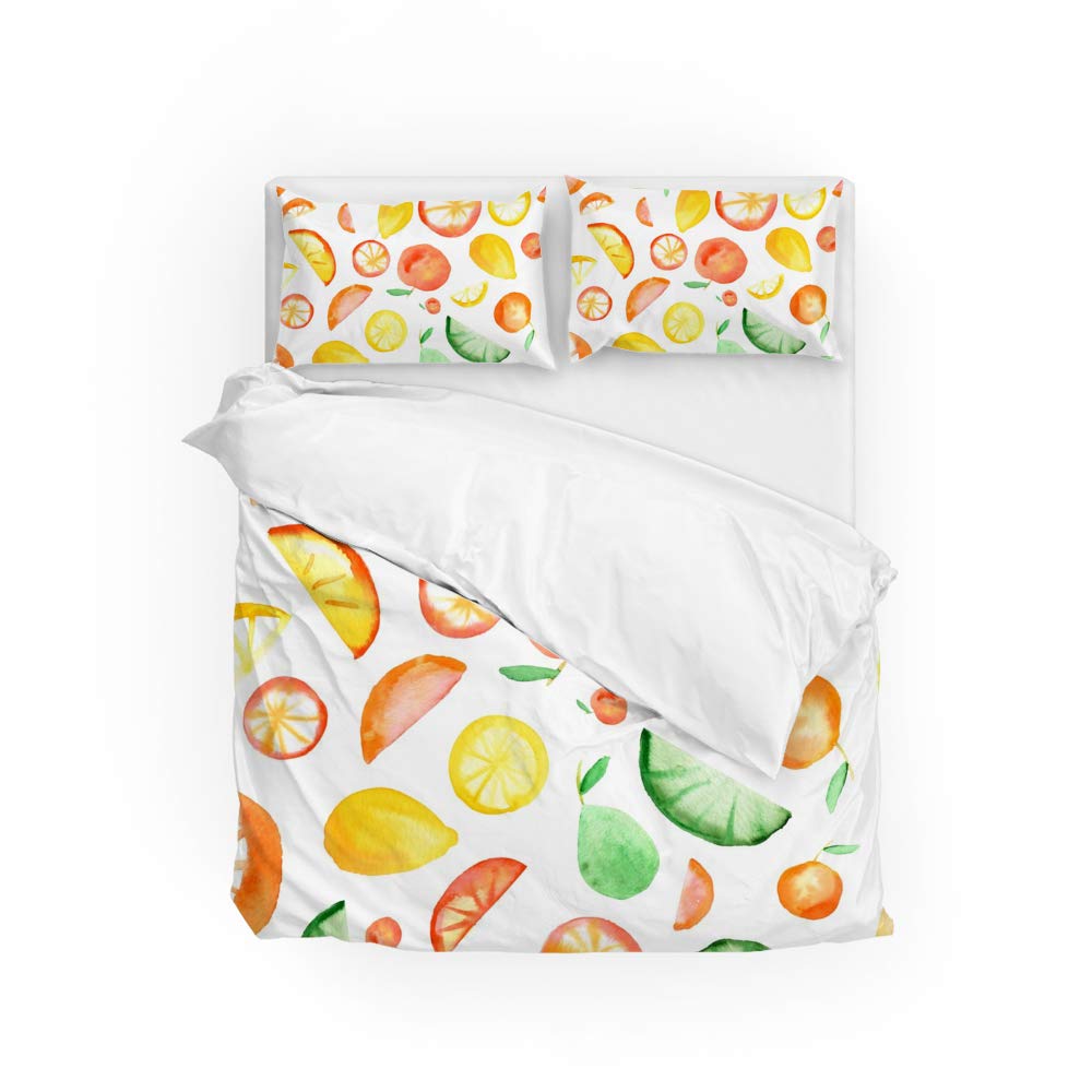 Housse de couette jaune aquarelle haut de gamme durable pour lit d'hôtel