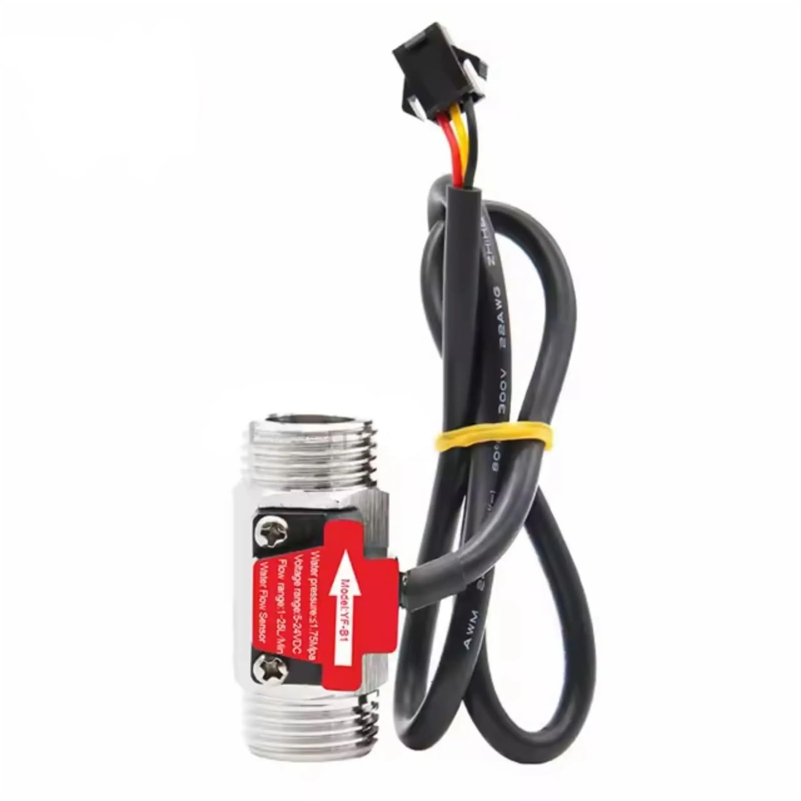 Sensor de flujo de agua de acero inoxidable de 1,27 cm, 1,75 MPa DC3,5 ~ 24 V NPN, sensor de interruptor de flujo de turbina