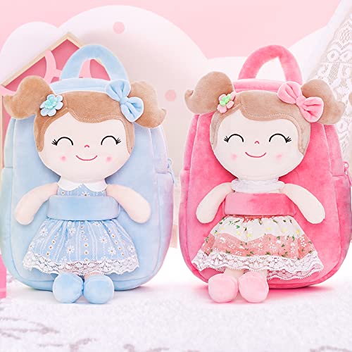 Gloveleya Toddler Backpack Baby Girl Gift Plush Bag Diaper Bag with Spring Girl Doll Pink 9 Inches - Image 5