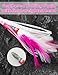 BLUEWING Tuna Feather Daisy Chain Fishing Teaser Lure with 4in Feathered Trolling Squids and Stainless Steel Hook Big Game for Tuna Mahi Wahoo Marlin, Pink