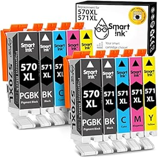 Smart Ink Compatible Ink Cartridge Replacement for Canon PGI 570XL 570 CLI 571XL 571 XL 10 Pack(2PGBK & 2BK/C/M/Y) for Pixma MG6853 MG5750 5751 5753 6850 6851 6852 TS5050 5051 TS5053 6050 6051 TS6052